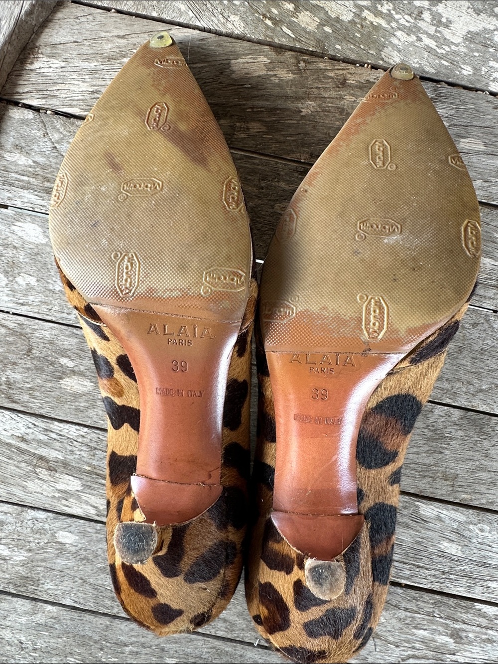 Azzedine Alaia Leopard-Pony hair Pointed-Toe Heels - Brown & Black 39 - Picture 6 of 15